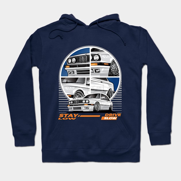 E30 erupean style of cars Hoodie by Tjhtt Autoarts